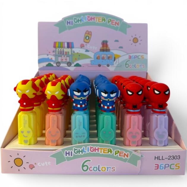 Surligneurs super-héros x6