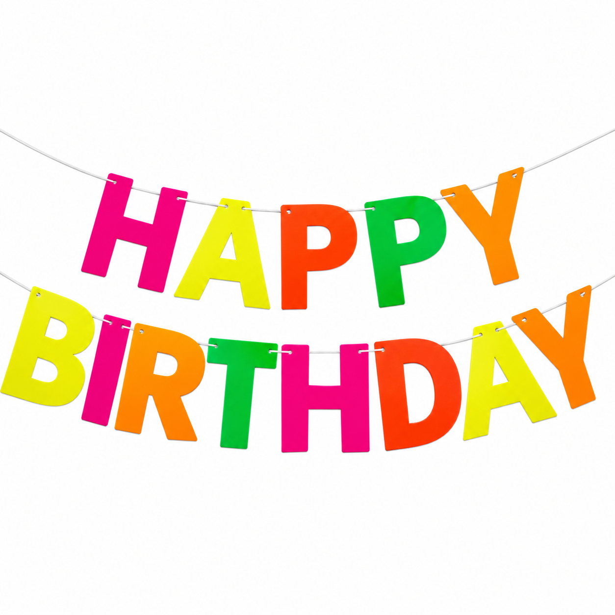 Bannière Happy Birthday lettres multicolores