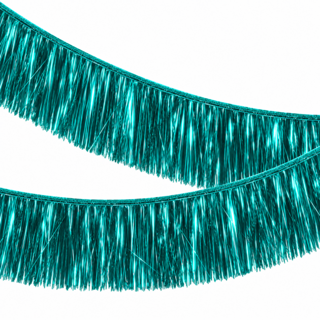 Guirlande à franges métallisées vert turquoise