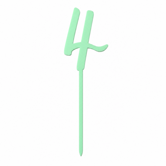 Topper chiffre 4 pastel