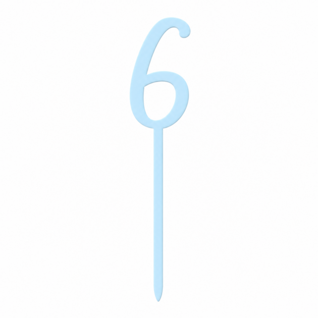 Topper chiffre 6 pastel
